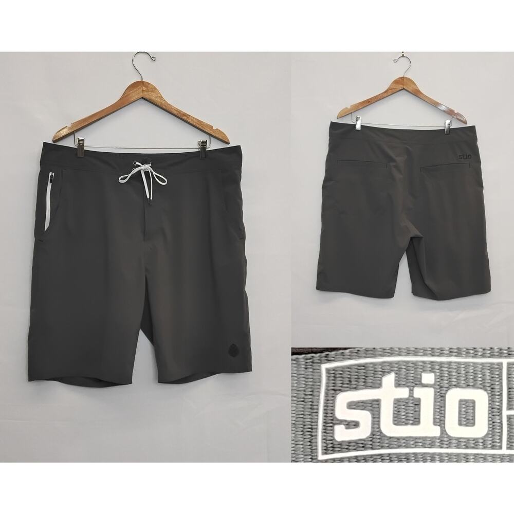 Stio Board Shorts Men's 40 10" Inseam Gray Quick Dry Swim Outdoor Pockets #W4725